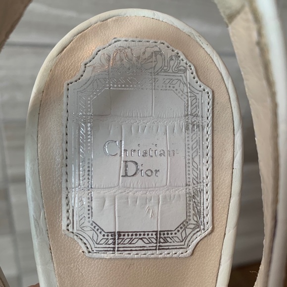 Authentic Dior White Faux-snake Slingback Heels - Picture 8 of 9